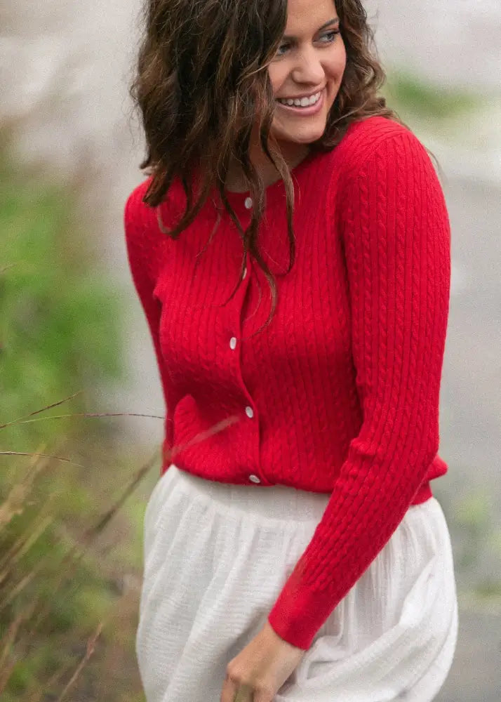 Mason Red Button Up Cardigan - IC Layering Essentials