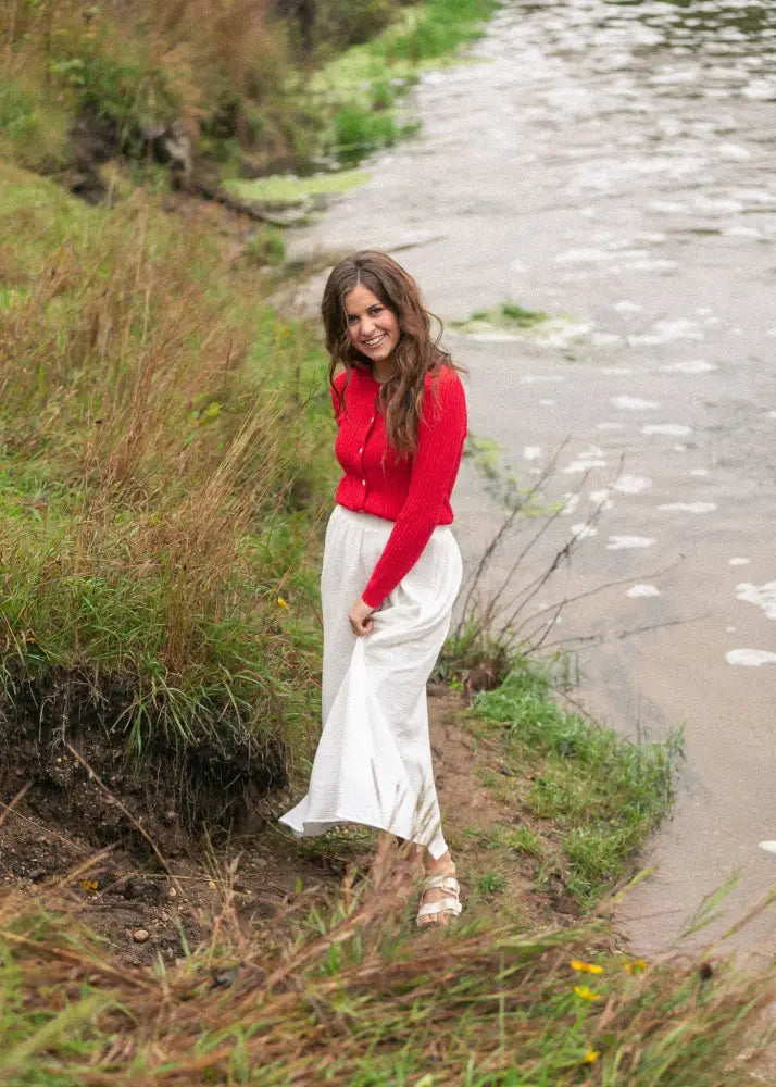 Mason Red Button Up Cardigan - IC Layering Essentials