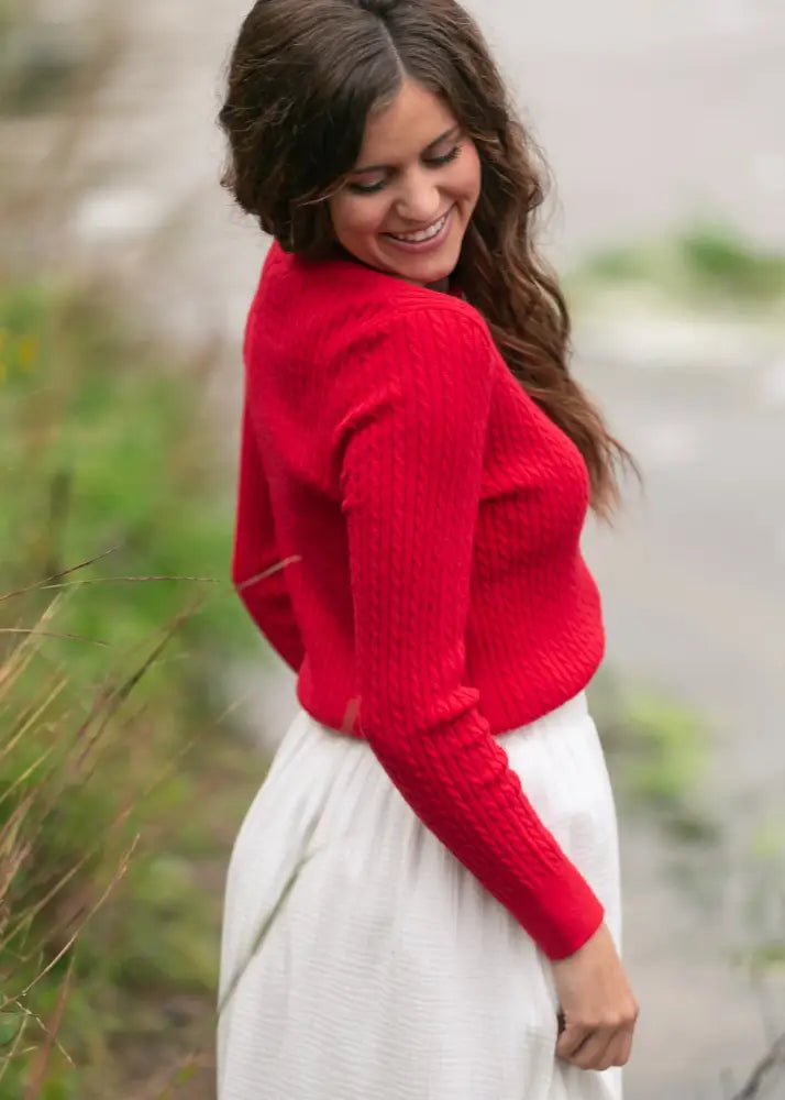 Mason Red Button Up Cardigan - IC Layering Essentials