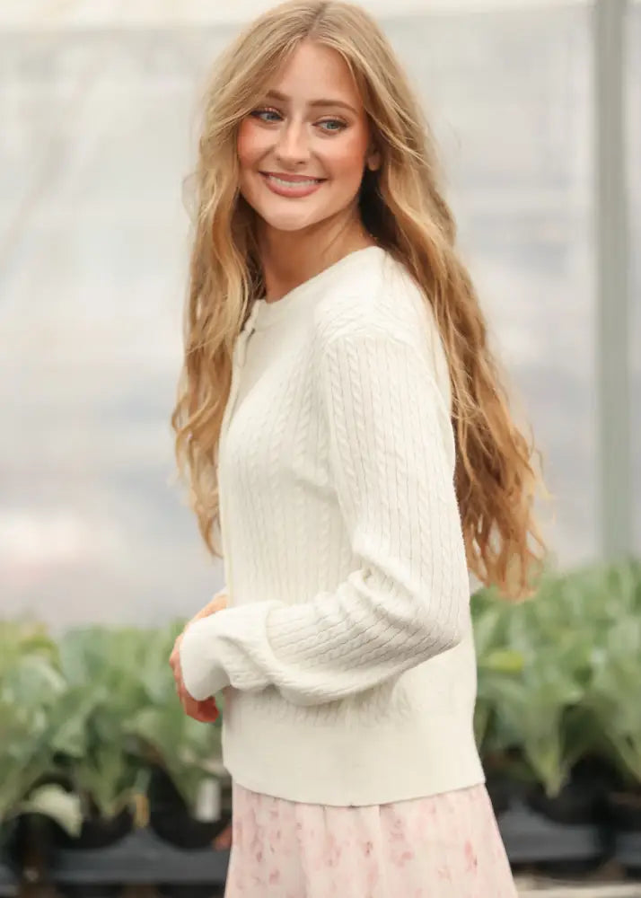 Mason White Button Up Cardigan - IC Layering Essentials