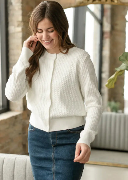 Mason White Button Up Cardigan - IC Layering Essentials