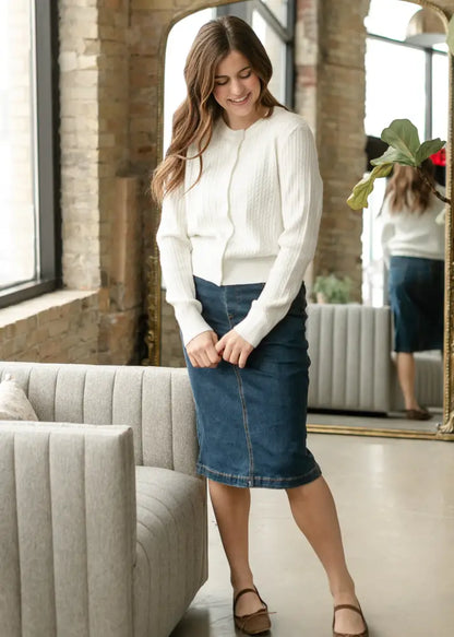 Mason White Button Up Cardigan - IC Layering Essentials