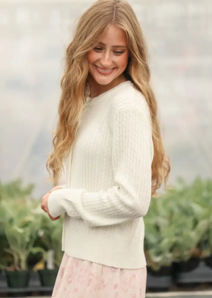 Mason White Button Up Cardigan - IC Layering Essentials