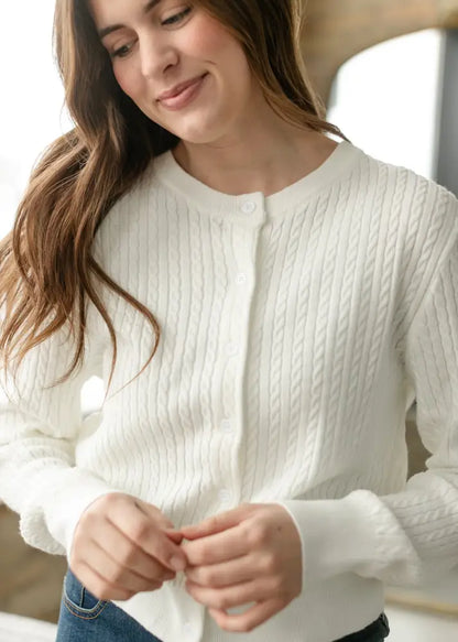 Mason White Button Up Cardigan - IC Layering Essentials
