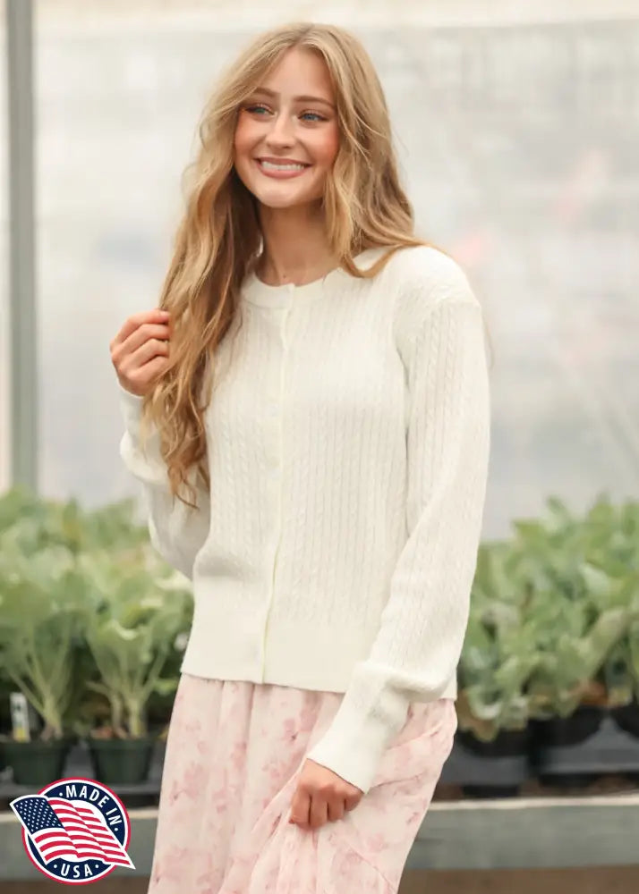 Mason White Button Up Cardigan - IC Layering Essentials