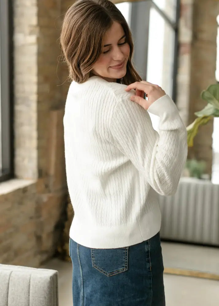 Mason White Button Up Cardigan - IC Layering Essentials