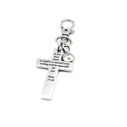 Mustard Seed Faith Cross Clip On Charm Stainless Steel Christian Gift Scripture Charm Matt 17 20 Inspirational Faith