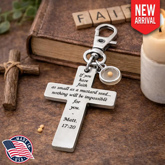 Mustard Seed Faith Cross Clip On Charm Stainless Steel Christian Gift Scripture Charm Matt 17 20 Inspirational Faith