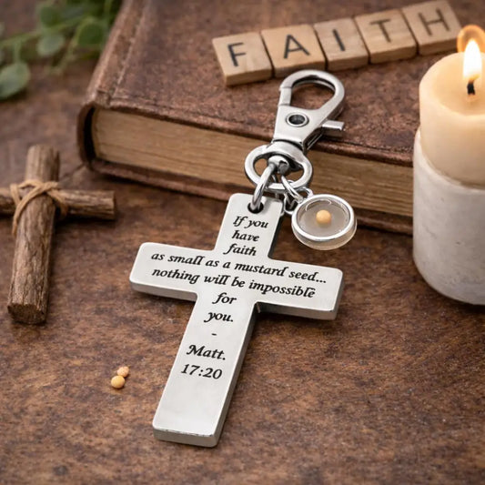 Mustard Seed Faith Cross Clip On Charm Stainless Steel Christian Gift Scripture Charm Matt 17 20 Inspirational Faith