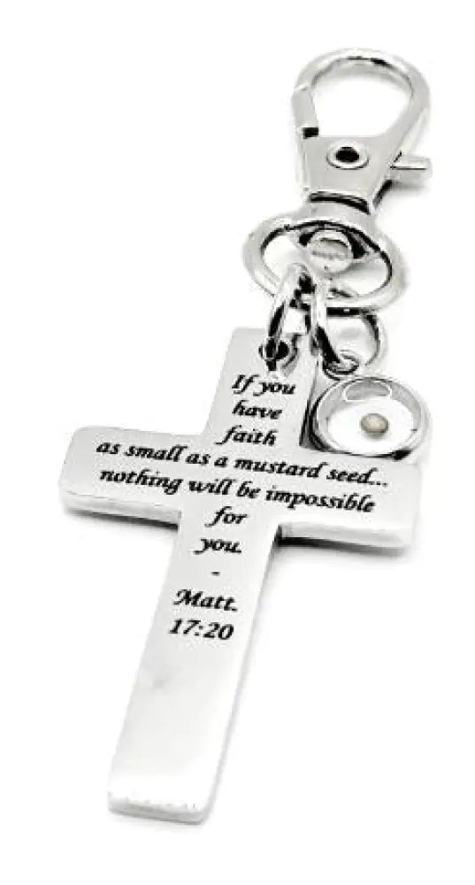 Mustard Seed Faith Cross Clip On Charm Stainless Steel Christian Gift Scripture Charm Matt 17 20 Inspirational Faith