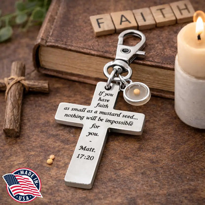 Mustard Seed Faith Cross Clip On Charm Stainless Steel Christian Gift Scripture Charm Matt 17 20 Inspirational Faith