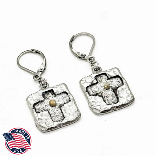 Mustard Seed Cross Lever Back Earrings Mustard Seed Faith Jewelry Matthew 17:20 Bible Verse Jewelry Scripture Jewelry