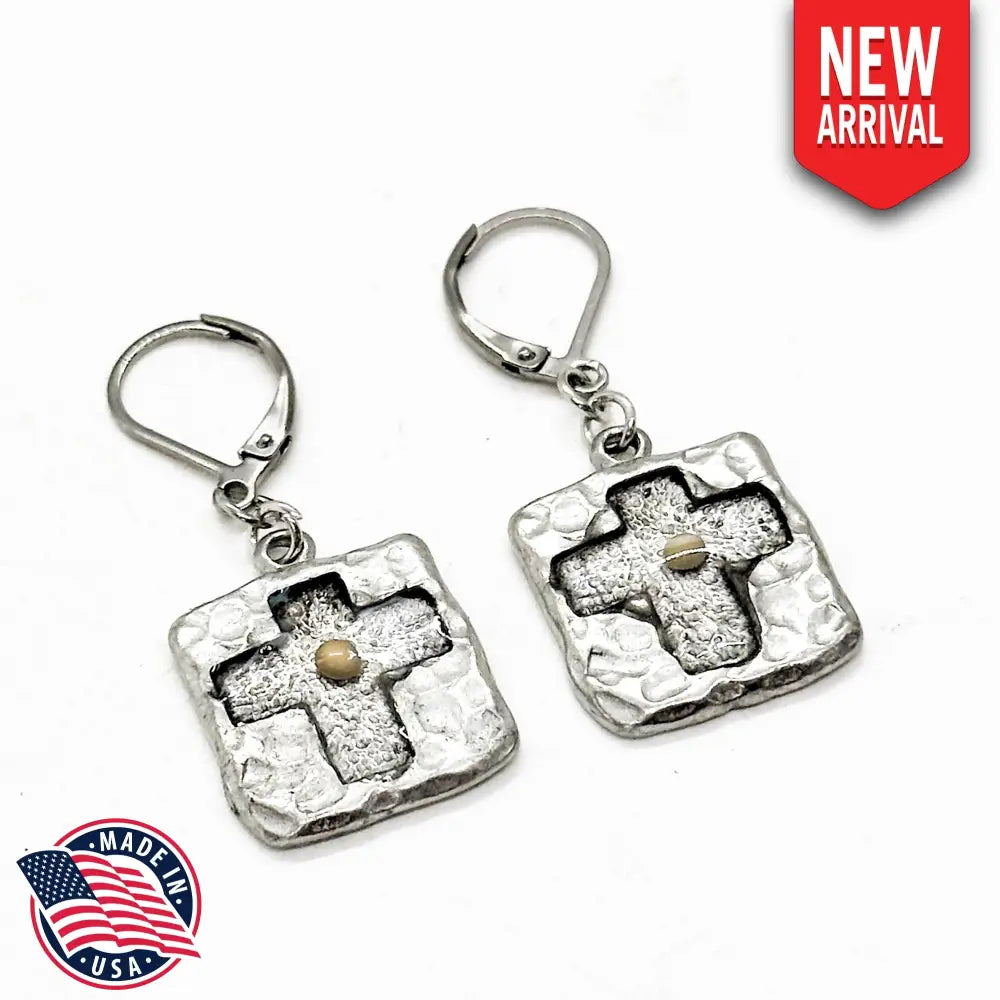 Mustard Seed Cross Lever Back Earrings Mustard Seed Faith Jewelry Matthew 17:20 Bible Verse Jewelry Scripture Jewelry