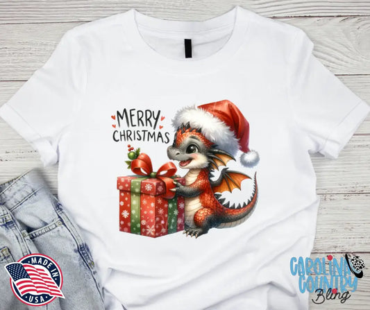 Merry Dragon-Mas – White Small / Short Shirt