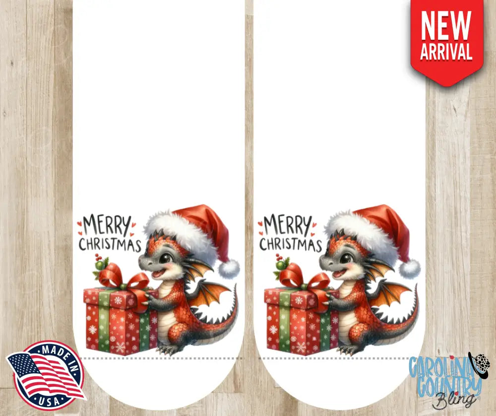 Merry Dragon-Mas – White Socks