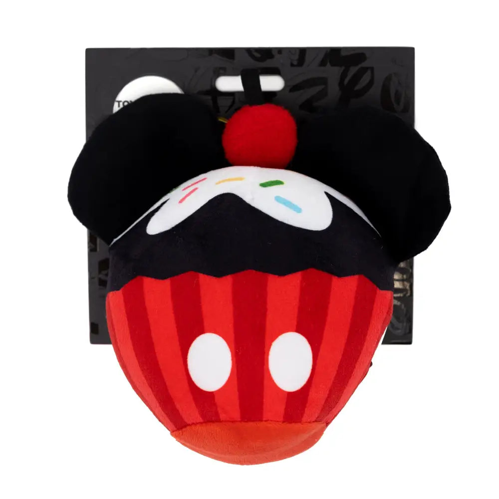 Dog Toy Squeaker Plush - Mickey Mouse Cupcake with Ears Red Dog Toy Squeaky Plush
