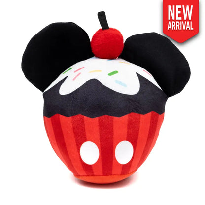 Dog Toy Squeaker Plush - Mickey Mouse Cupcake with Ears Red Dog Toy Squeaky Plush