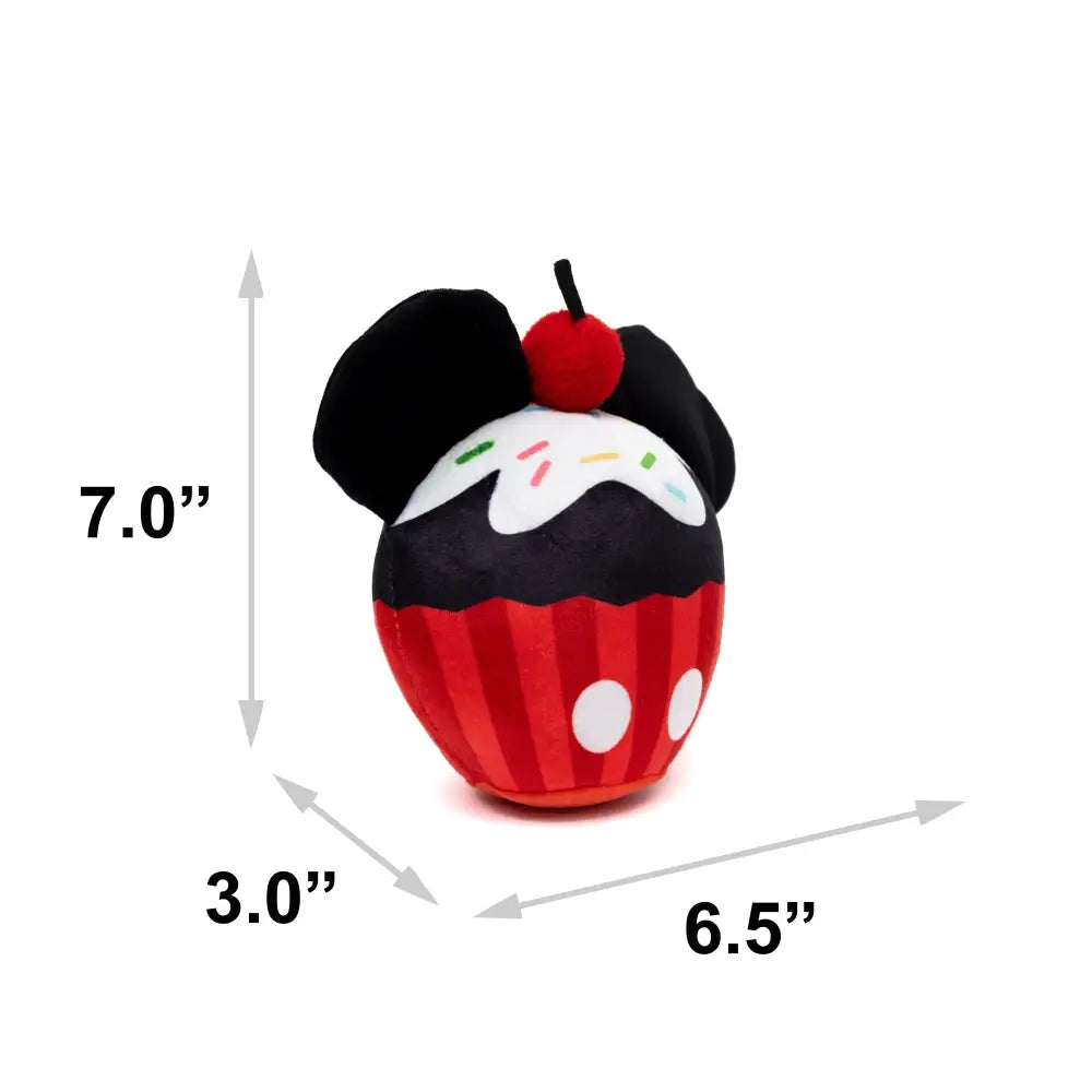 Dog Toy Squeaker Plush - Mickey Mouse Cupcake with Ears Red Dog Toy Squeaky Plush