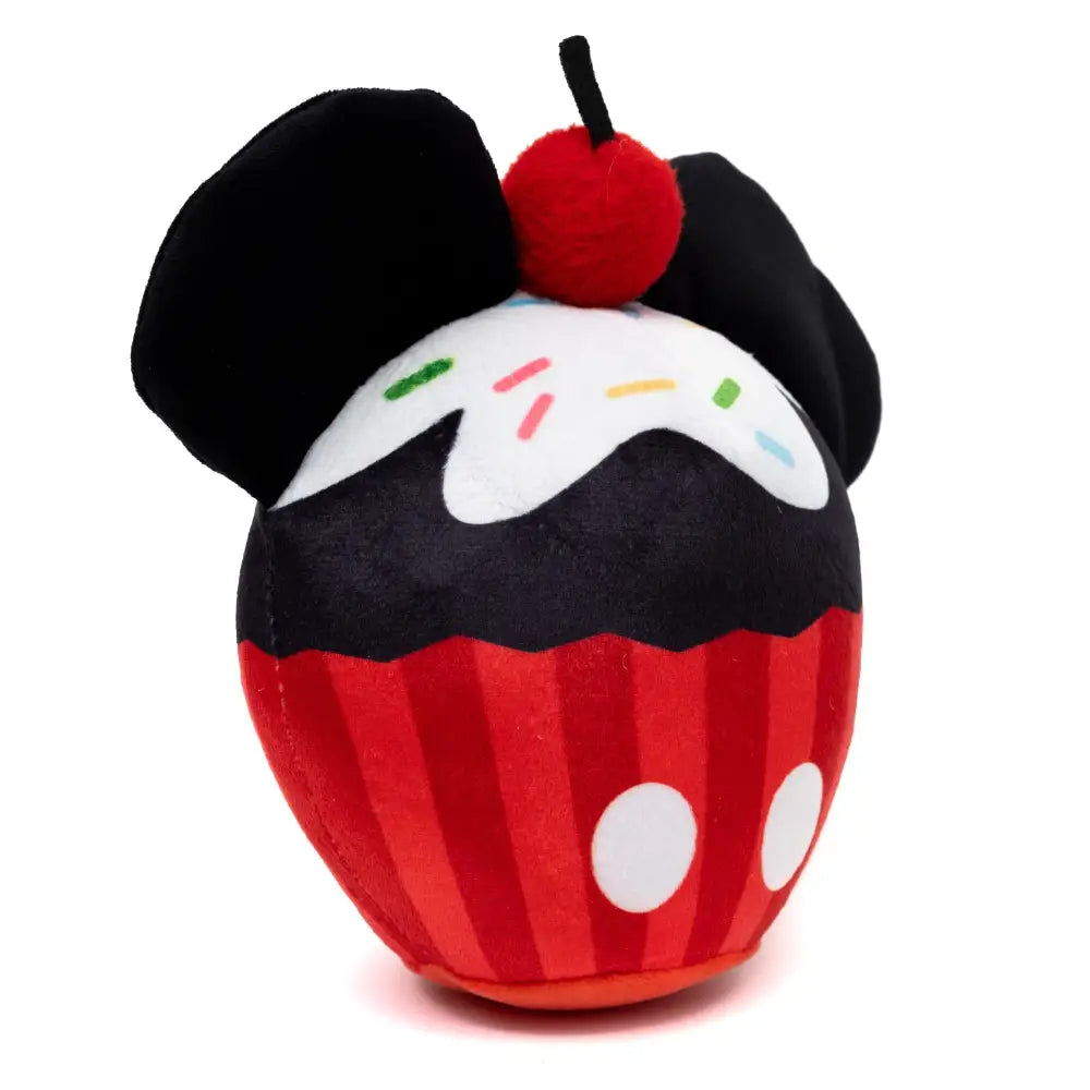 Dog Toy Squeaker Plush - Mickey Mouse Cupcake with Ears Red Dog Toy Squeaky Plush