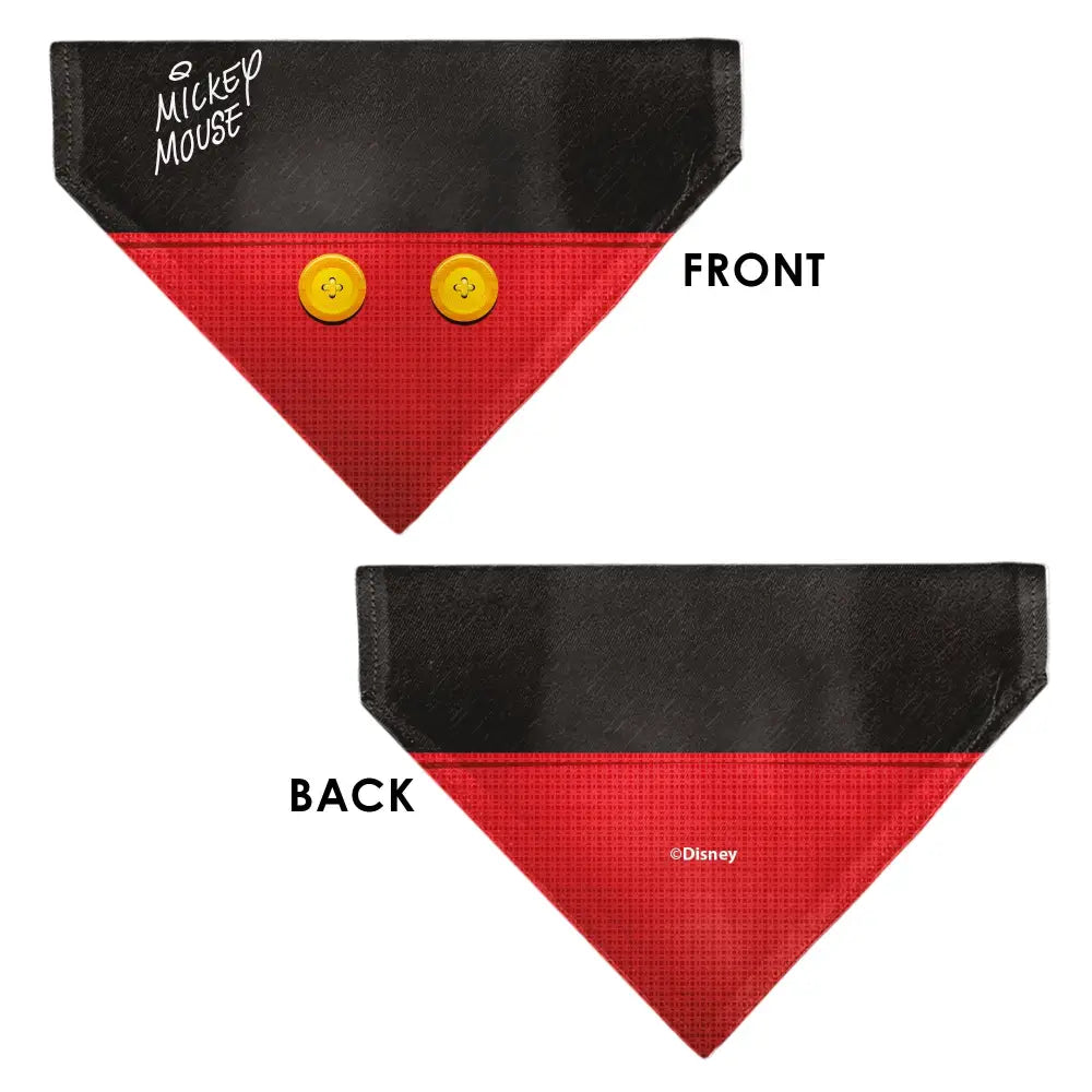 Pet Bandana - Mickey Mouse Buttons Black/Red - Pet Bandanas