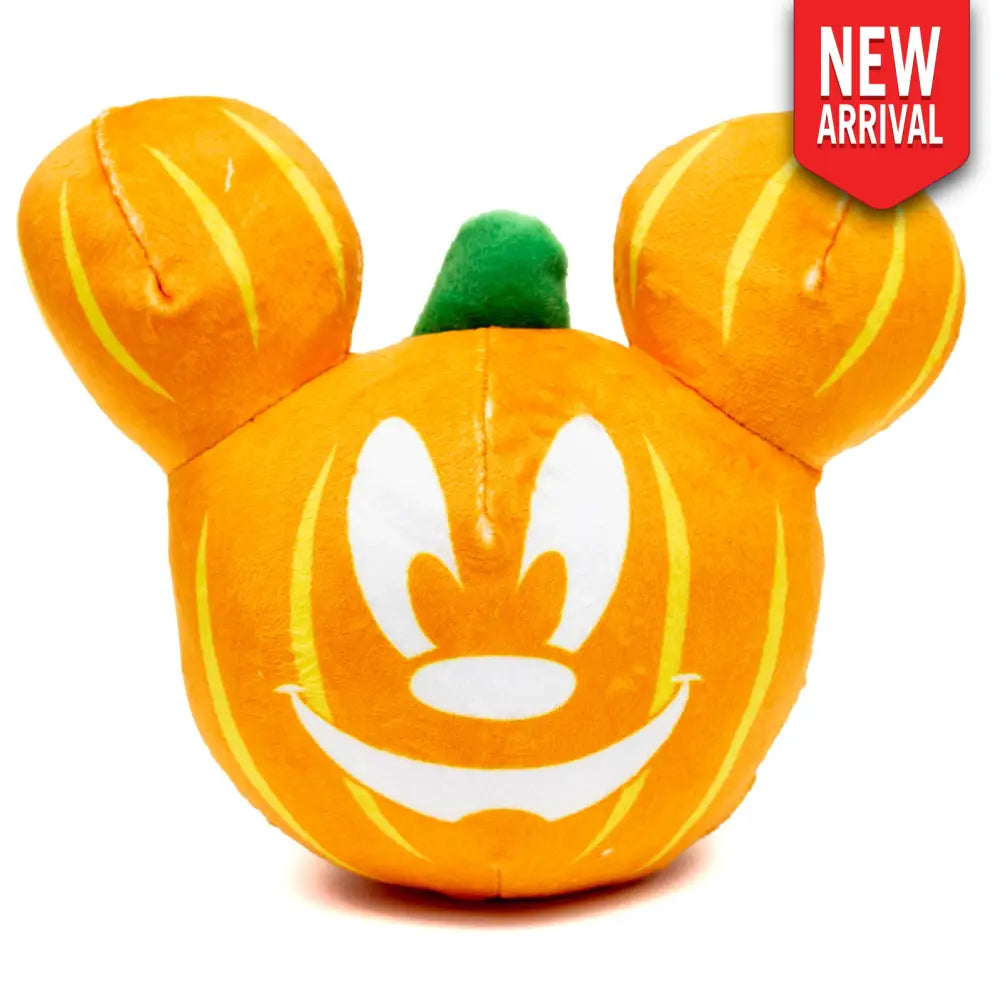 Dog Toy Squeaker Plush - Disney Halloween Mickey Mouse Pumpkin Face Dog Toy Squeaky Plush