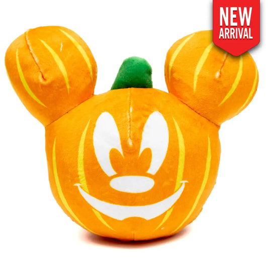 Dog Toy Squeaker Plush - Disney Halloween Mickey Mouse Pumpkin Face Dog Toy Squeaky Plush