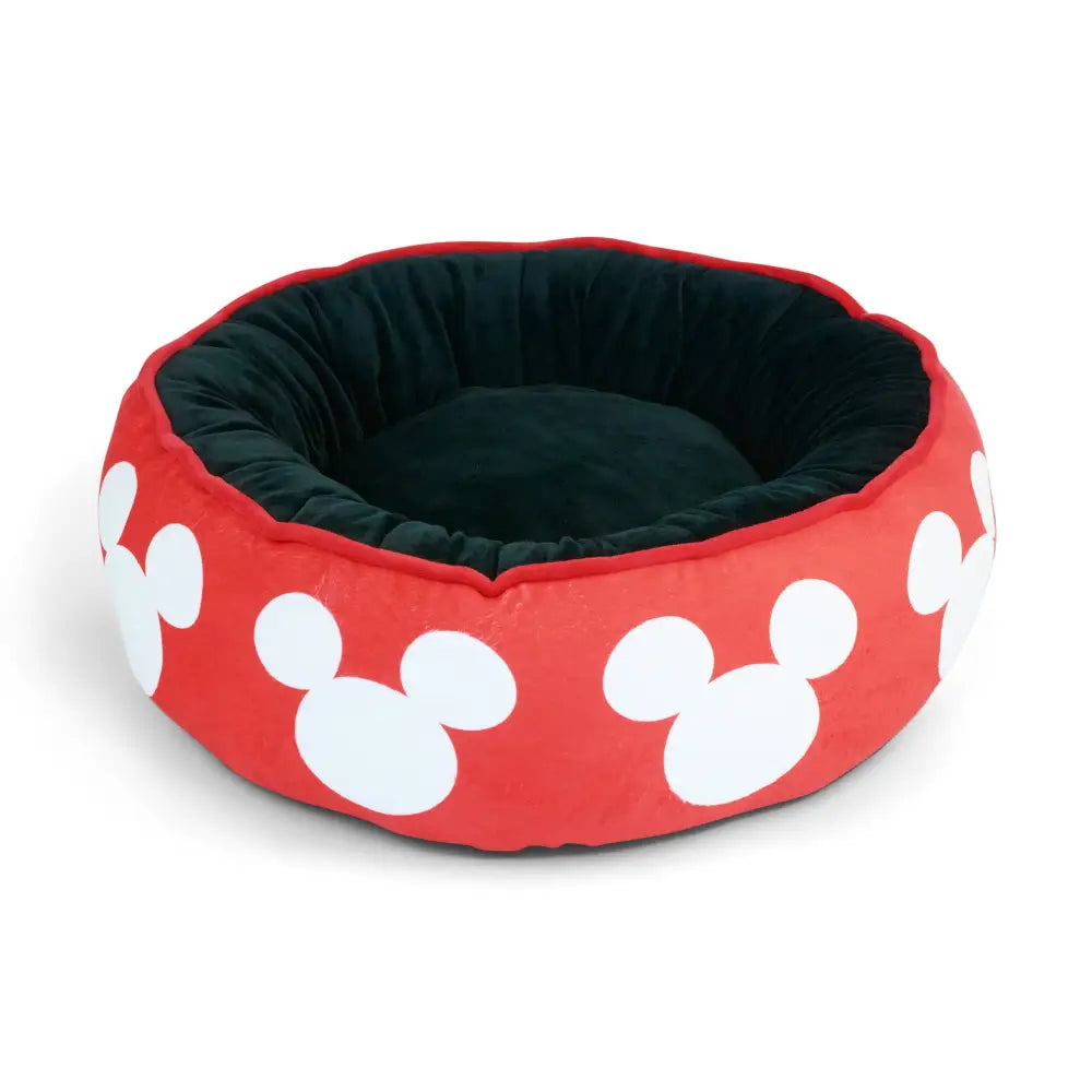 Donut Pet Bed - Mickey Mouse Ears Icon Red/White - Pet Beds