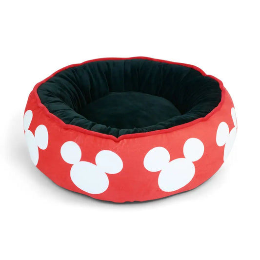 Donut Pet Bed - Mickey Mouse Ears Icon Red/White - Pet Beds