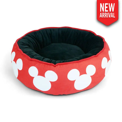 Donut Pet Bed - Mickey Mouse Ears Icon Red/White - Pet Beds