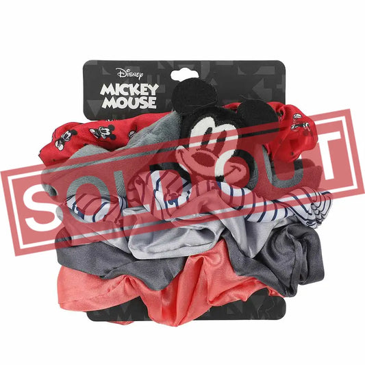 Disney Mickey Mouse 6 Pack 3D Plush Scrunchies Fashion Accessories