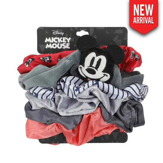 Disney Mickey Mouse 6 Pack 3D Plush Scrunchies Fashion Accessories