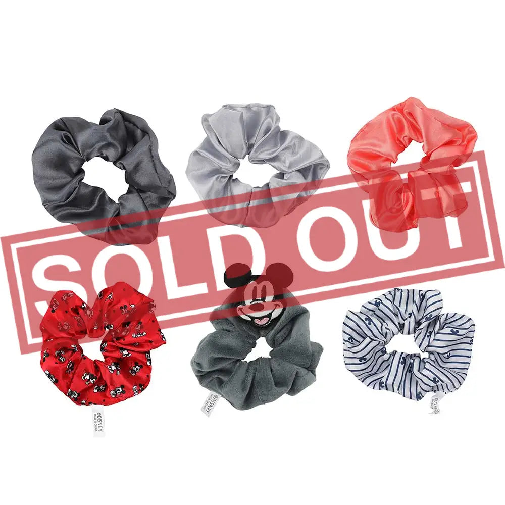Disney Mickey Mouse 6 Pack 3D Plush Scrunchies Fashion Accessories