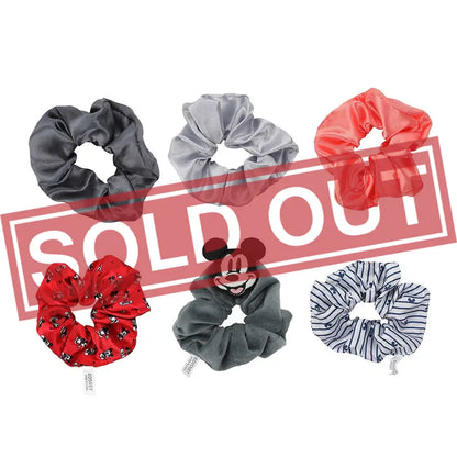 Disney Mickey Mouse 6 Pack 3D Plush Scrunchies Fashion Accessories