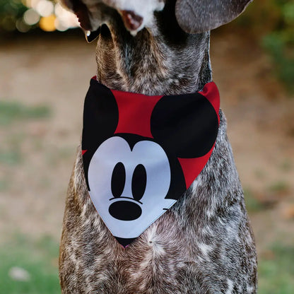 Pet Bandana - Mickey Mouse Face Character Close-Up Red Pet Bandanas