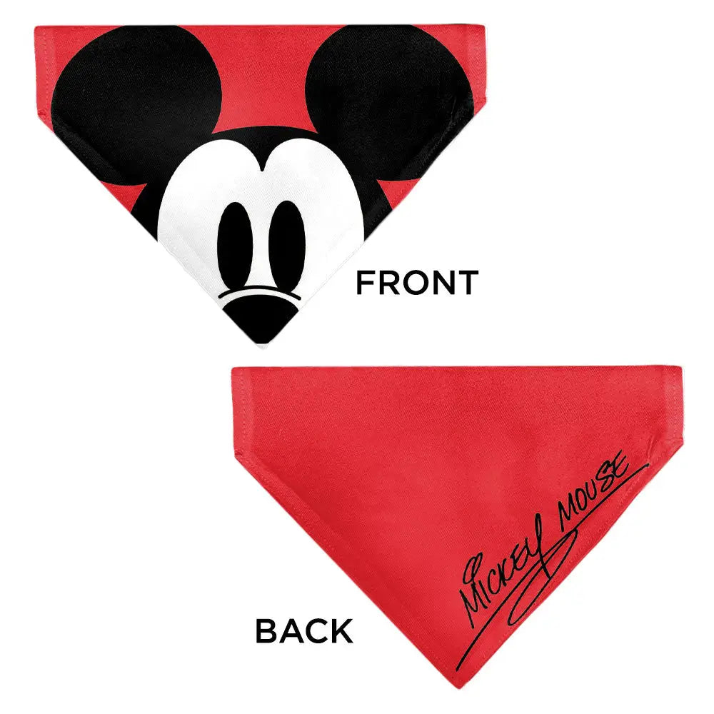 Pet Bandana - Mickey Mouse Face Character Close-Up Red Pet Bandanas
