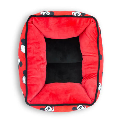 Cuddler Pet Bed - Mickey Mouse Expressions Scattered Red - Pet Beds