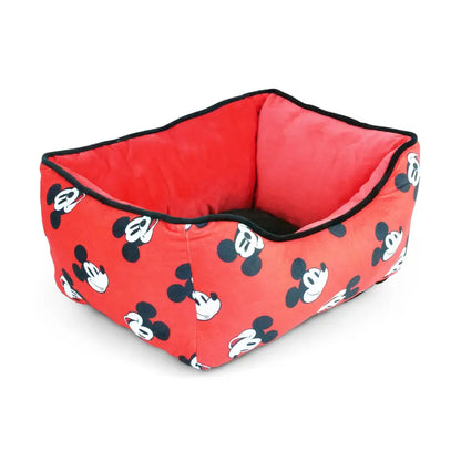 Cuddler Pet Bed - Mickey Mouse Expressions Scattered Red - Pet Beds