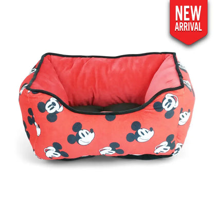 Cuddler Pet Bed - Mickey Mouse Expressions Scattered Red - Pet Beds