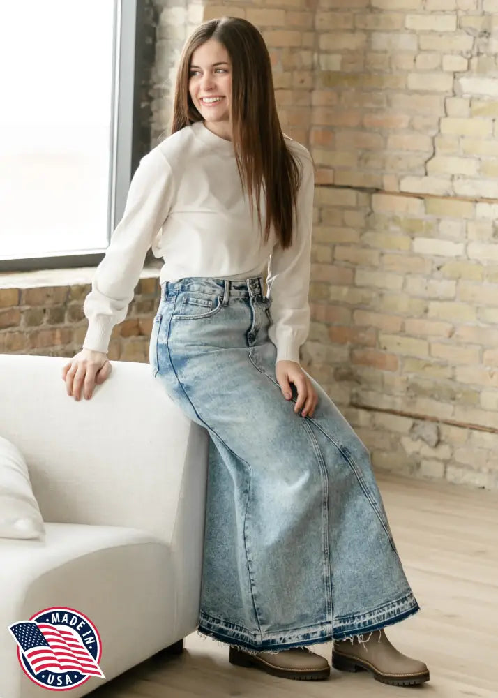 Mina Denim Maxi Skirt IC Skirts