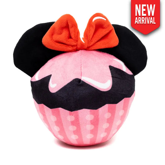 Dog Toy Squeaker Plush - Minnie Mouse Cupcake with Ears and Bow Dog Toy Squeaky Plush