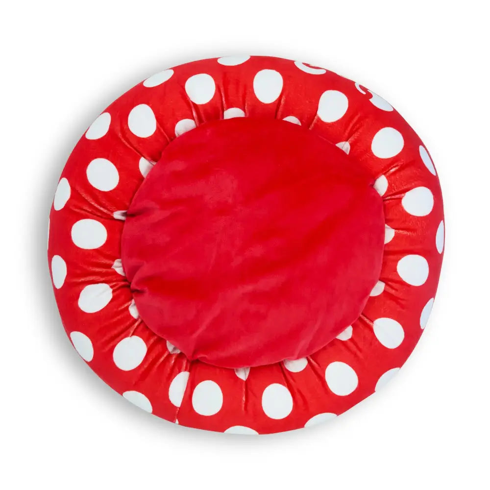 Donut Pet Bed - MINNIE MOUSE Script and Polka Dot Red/White - Pet Beds