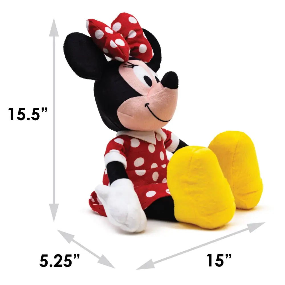 Dog Toy Squeaker Plush - Disney Minnie Mouse Smiling Sitting Pose Dog Toy Squeaky Plush