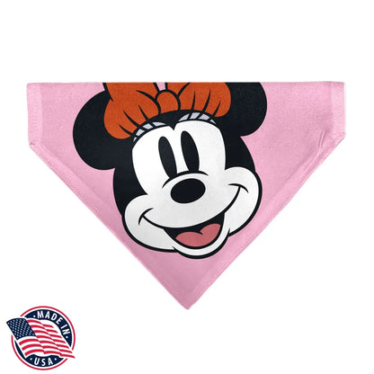 Pet Bandana - Minnie Mouse Smiling Face Close-Up Pink Pet Bandanas