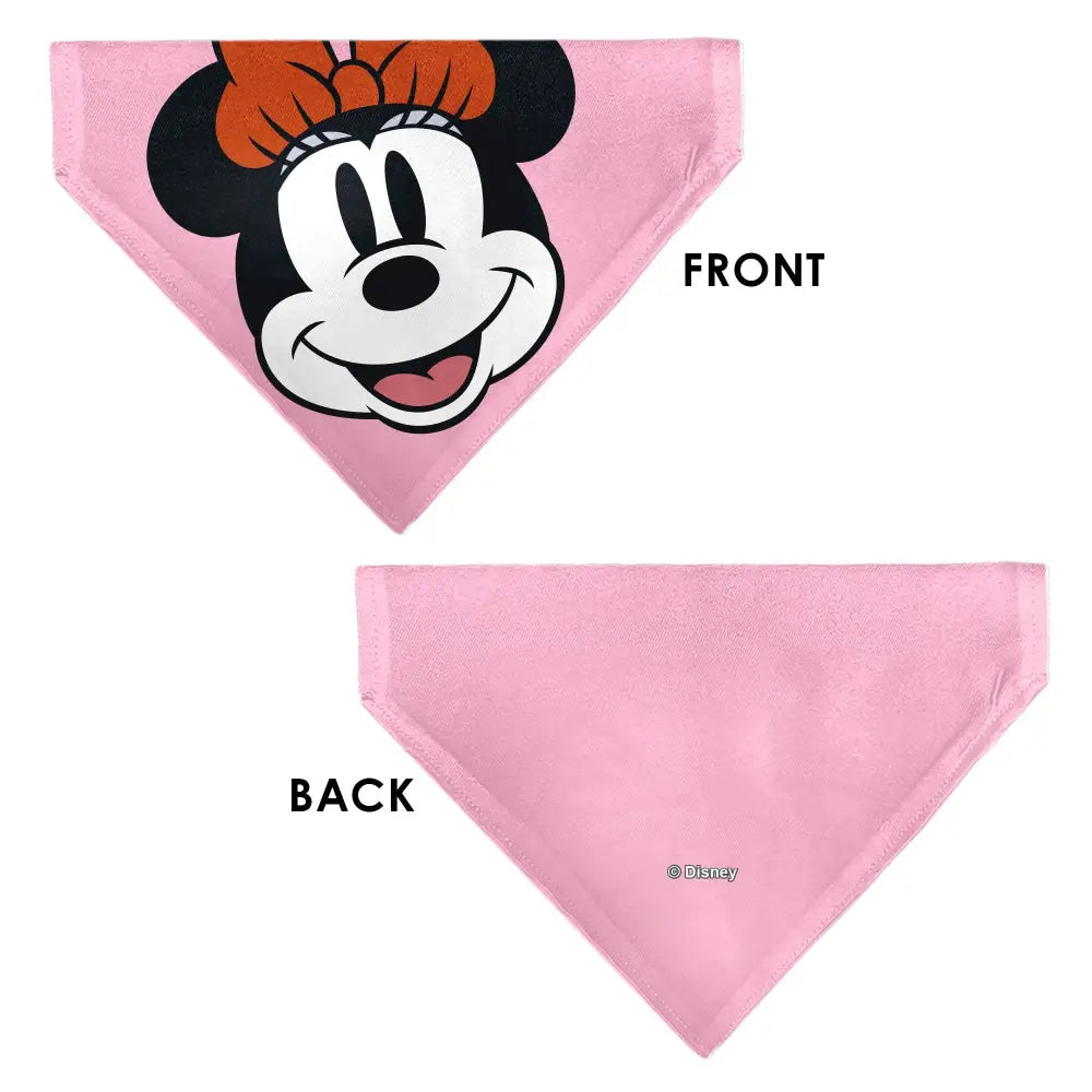 Pet Bandana - Minnie Mouse Smiling Face Close-Up Pink Pet Bandanas