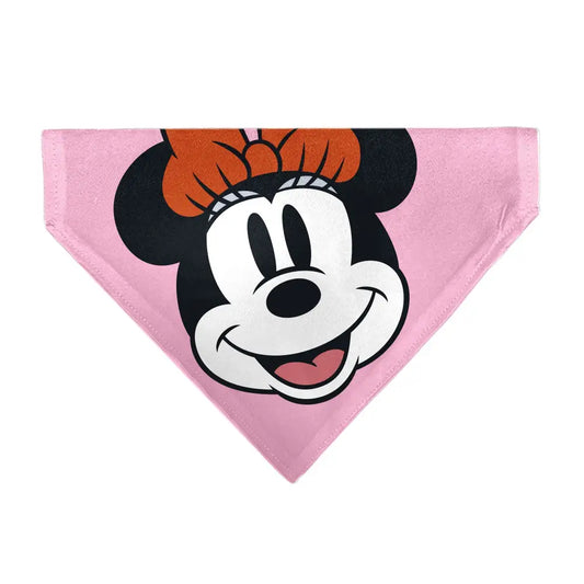 Pet Bandana - Minnie Mouse Smiling Face Close-Up Pink Pet Bandanas