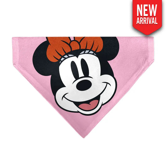 Pet Bandana - Minnie Mouse Smiling Face Close-Up Pink Pet Bandanas