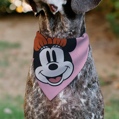 Pet Bandana - Minnie Mouse Smiling Face Close-Up Pink Pet Bandanas