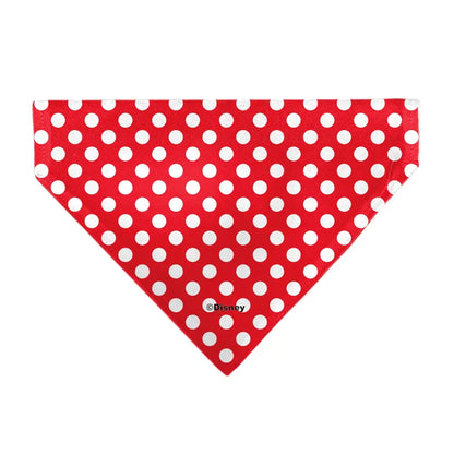 Pet Bandana - MINNIE MOUSE Autograph Script Polka Dot Red/White Pet Bandanas