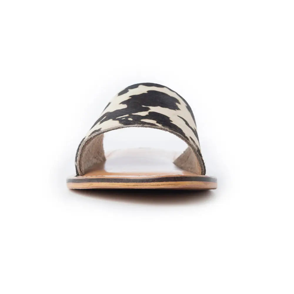 Myra Mojave Herd Hairon Leather Sandals in Creamhide White - Shoes