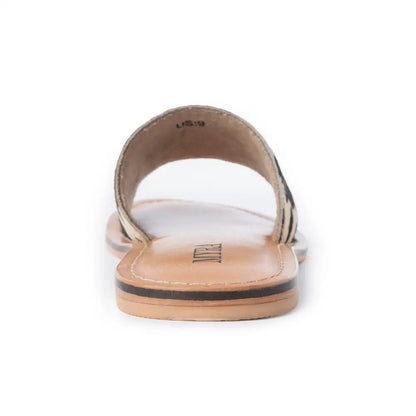Myra Mojave Herd Hairon Leather Sandals in Creamhide White - Shoes